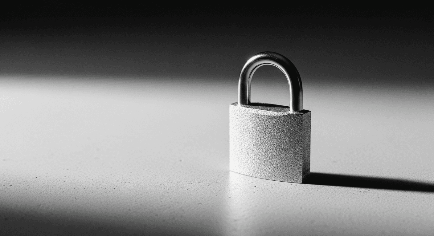 Cadenas sécurisé sur porte de box de stockage métallique à Brest